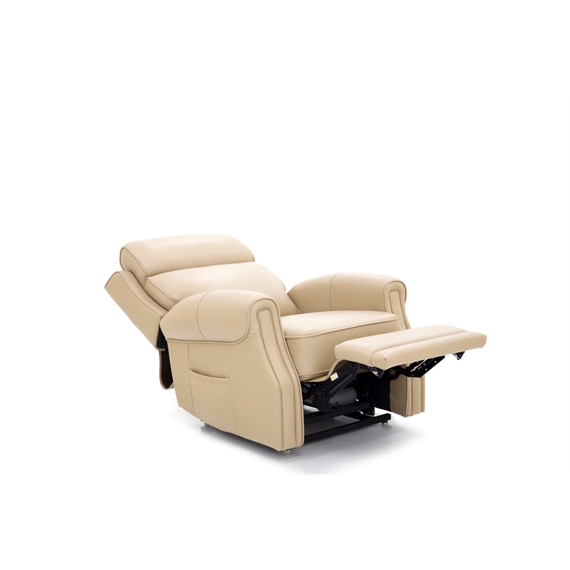 Pemberly Row Leather Power Lift Recliner with Heat in Sorrento Sand