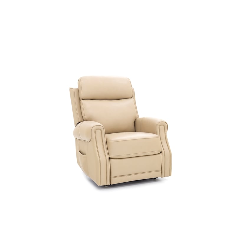 Pemberly Row Leather Power Lift Recliner with Heat in Sorrento Sand