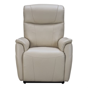 Pemberly Row Top-grain Leather Power Lift Recliner in Laurel Cream
