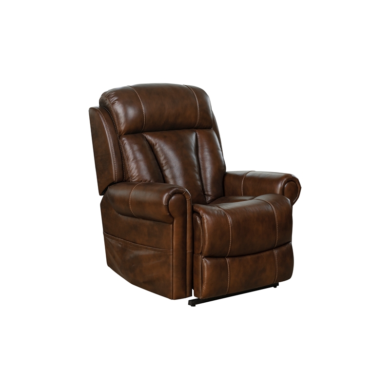 Pemberly Row Top-grain Leather Power Lift Recliner in Tonya Brown