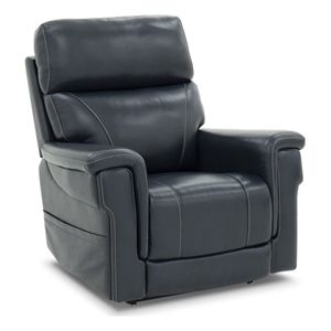 Pemberly Row Leather Power Lift Recliner with 3 Zone Heat in Sorrento Ocean