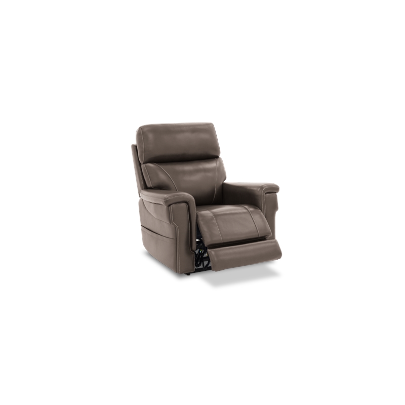 Pemberly Row Leather Power Lift Recliner with 3 Zone Heat in Sorrento Mocha
