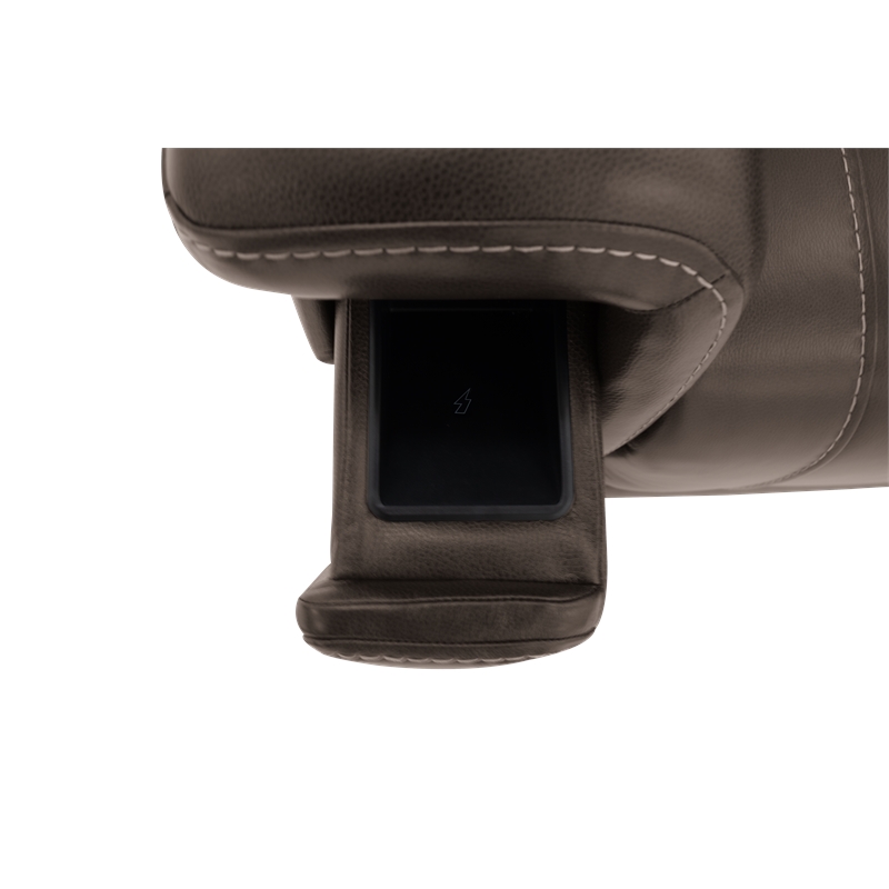 Pemberly Row Leather Power Lift Recliner with 3 Zone Heat in Sorrento Mocha