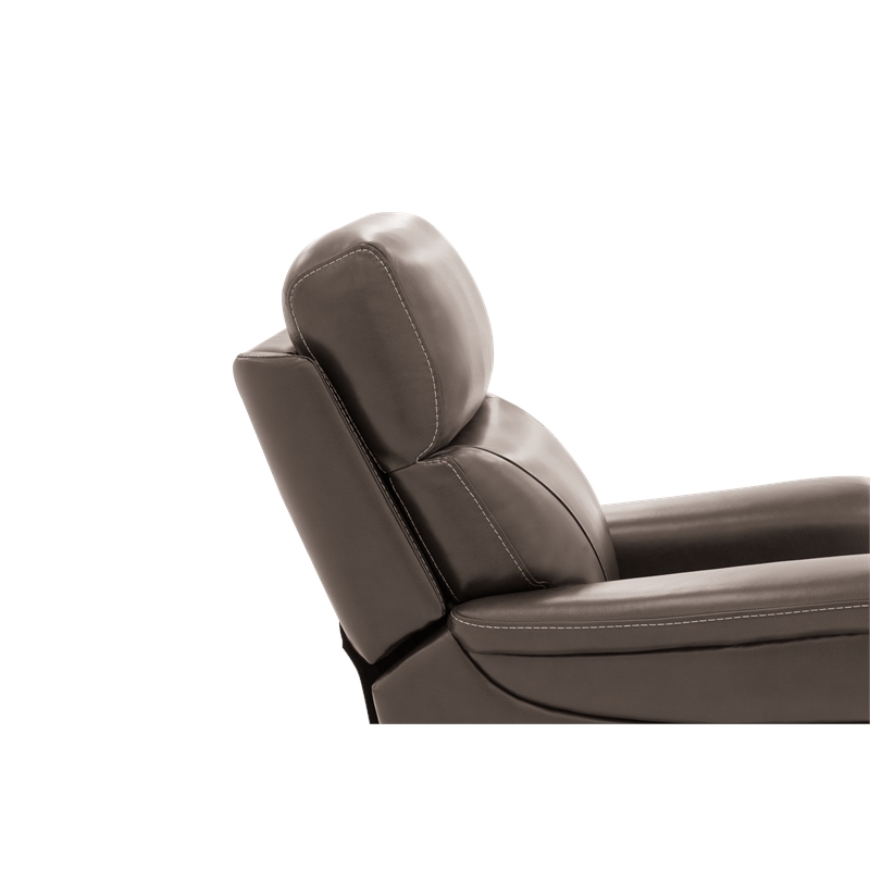 Pemberly Row Leather Power Lift Recliner with 3 Zone Heat in Sorrento Mocha