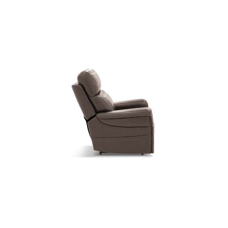 Pemberly Row Leather Power Lift Recliner with 3 Zone Heat in Sorrento Mocha