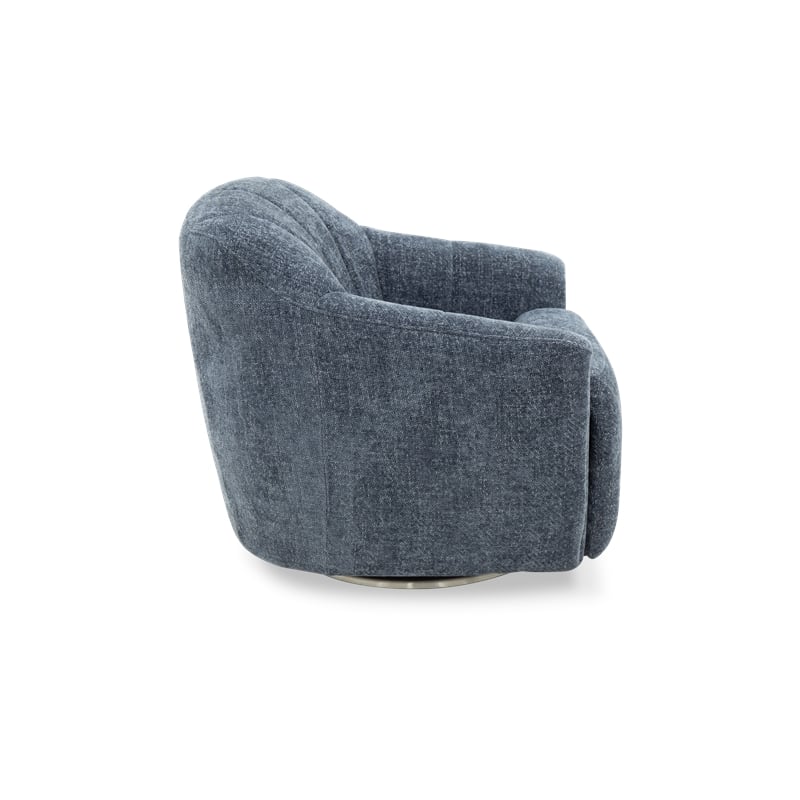 Pemberly Row Polyester Power Swivel Chair with Footrest Only in Maze Denim