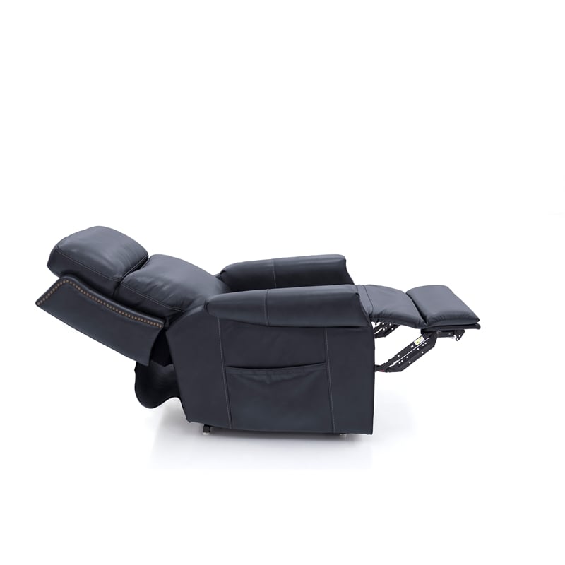 Pemberly Row Leather Power Lift Recliner with Heat in Rainer Ocean