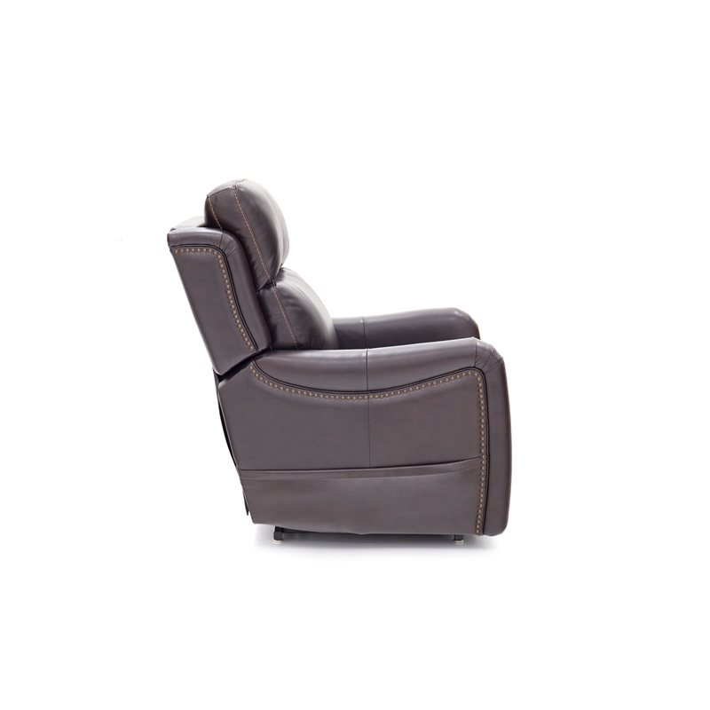 Pemberly Row Leather Power Lift Recliner with Heat in Rainer Walnut