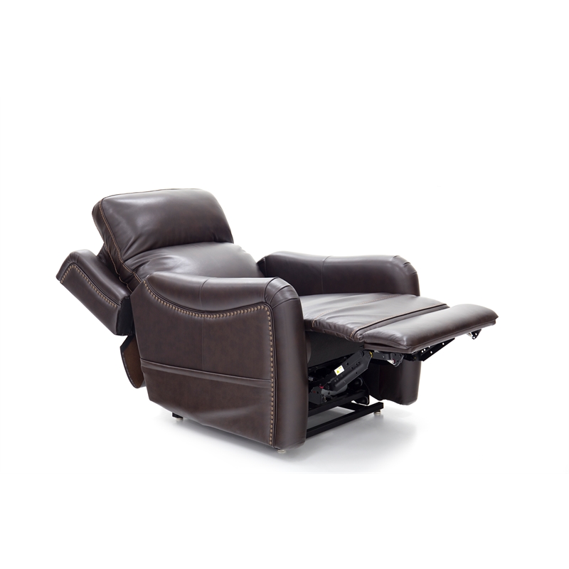 Pemberly Row Leather Power Lift Recliner with Heat in Rainer Walnut
