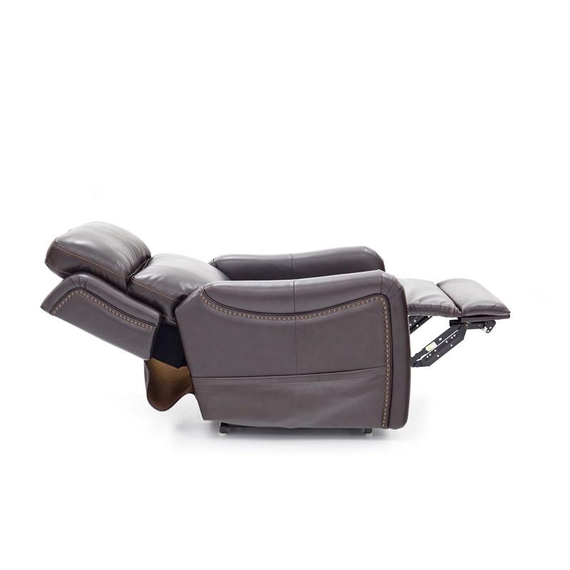Pemberly Row Leather Power Lift Recliner with Heat in Rainer Walnut