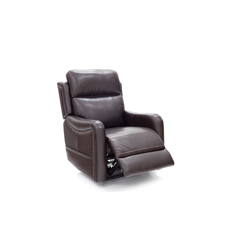 Pemberly Row Leather Power Lift Recliner with Heat in Rainer Walnut