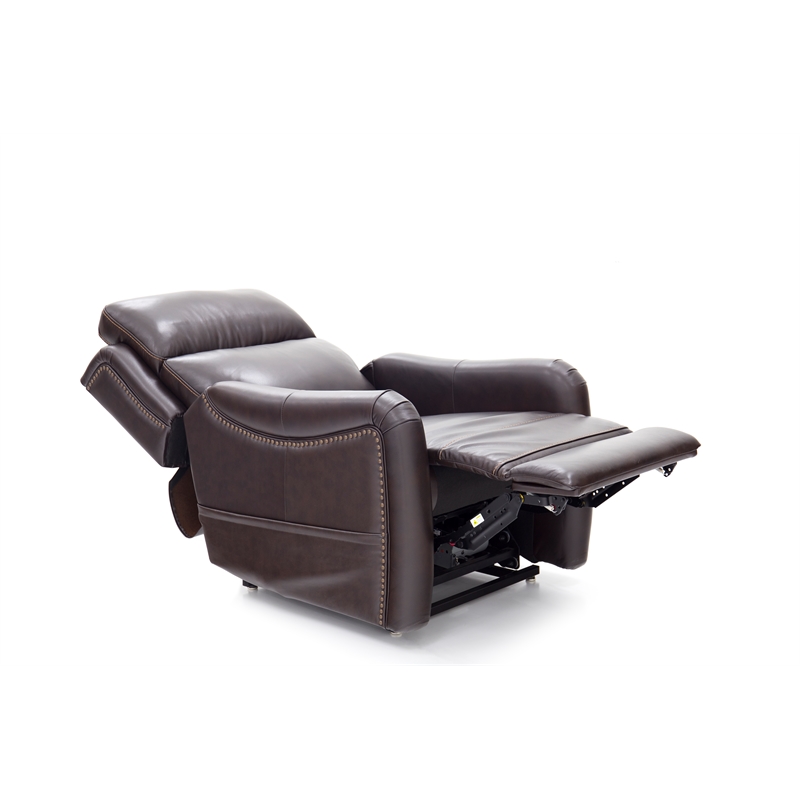 Pemberly Row Leather Power Lift Recliner with Heat in Rainer Walnut