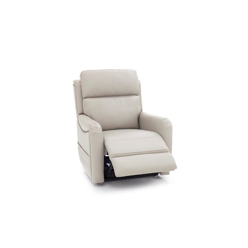 Pemberly Row Leather Power Lift Recliner with Heat in Rainer Dove