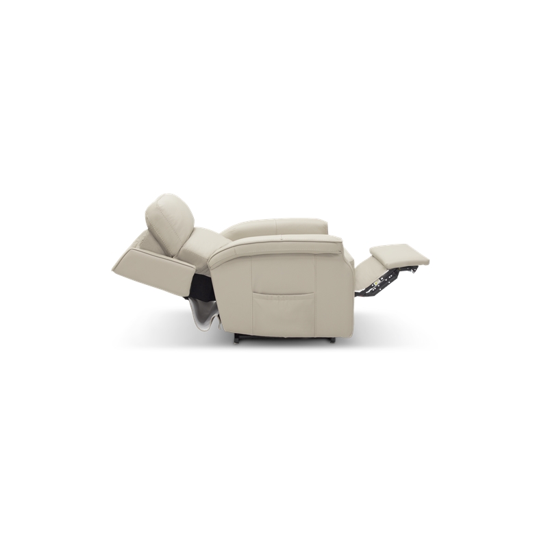 Pemberly Row Fabric Power Lift Recliner with 2 Zone Heat in Rainer Dove