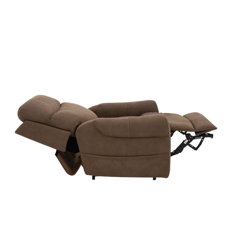 Pemberly Row Fabric Power Lift Recliner with 3 Zone Heat in Stonewash Granite