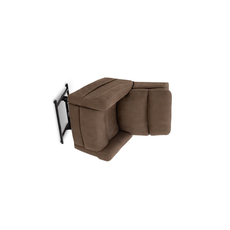 Pemberly Row Fabric Power Lift Recliner with 3 Zone Heat in Stonewash Granite