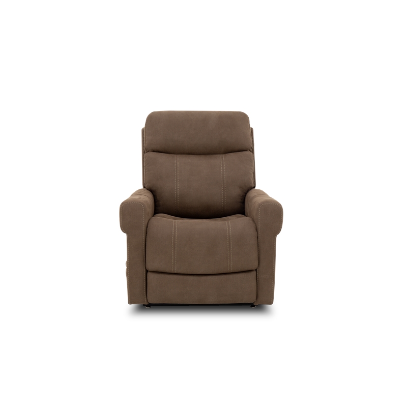 Pemberly Row Fabric Power Lift Recliner with 3 Zone Heat in Stonewash Granite