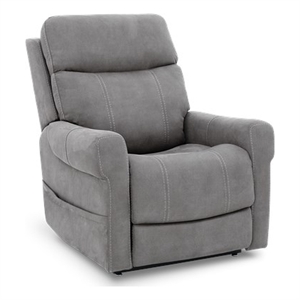 Pemberly Row Fabric Power Lift Recliner with 3 Zone Heat in Stonewash Dove