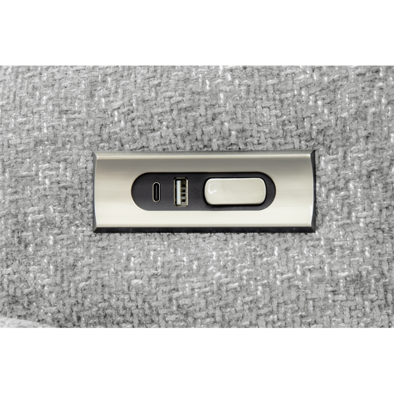 Pemberly Row Polyester Power Swivel Chair with Power Footrest in Maze Dove