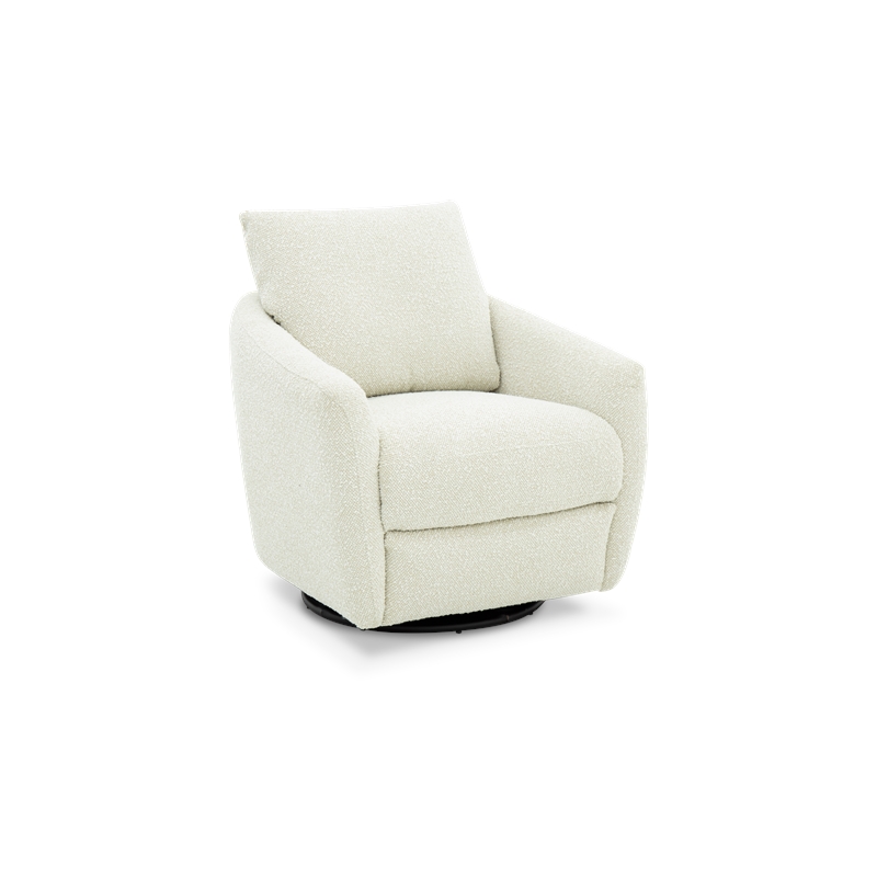 Pemberly Row Polyester Power Swivel Chair with Footrest in Stella Pearl