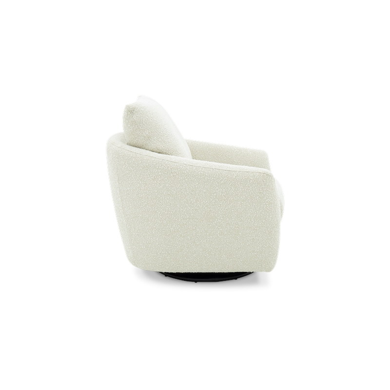 Pemberly Row Polyester Power Swivel Chair with Footrest in Stella Pearl