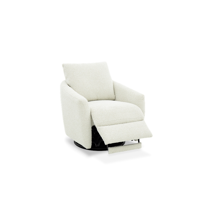 Pemberly Row Polyester Power Swivel Chair with Footrest in Stella Pearl