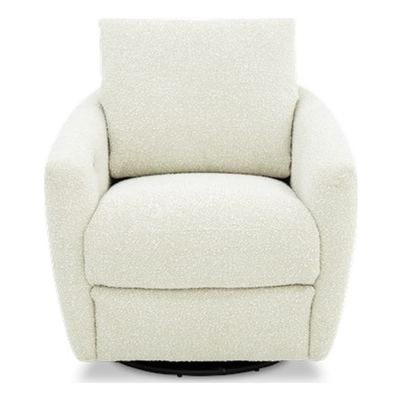 Pemberly Row Polyester Power Swivel Chair with Footrest in Stella Pearl