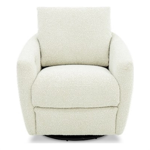 Pemberly Row Polyester Power Swivel Chair with Footrest in Stella Pearl