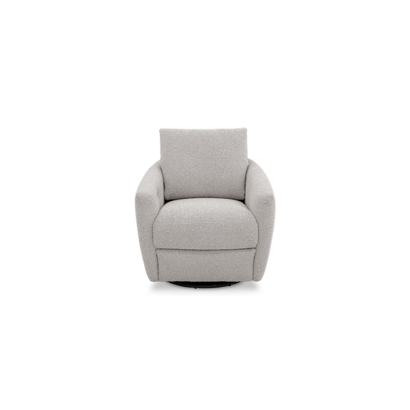 Pemberly Row Polyester Power Swivel Chair with Footrest in Stella Silver