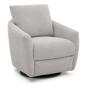 Pemberly Row Polyester Power Swivel Chair with Footrest in Stella Silver