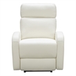 Pemberly Row Top-grain Leather Power Recliner in Enzo Winter White