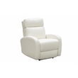 Pemberly Row Top-grain Leather Power Recliner in Enzo Winter White