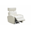 Pemberly Row Top-grain Leather Power Recliner in Enzo Winter White