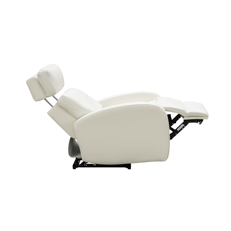 Pemberly Row Top-grain Leather Power Recliner in Enzo Winter White
