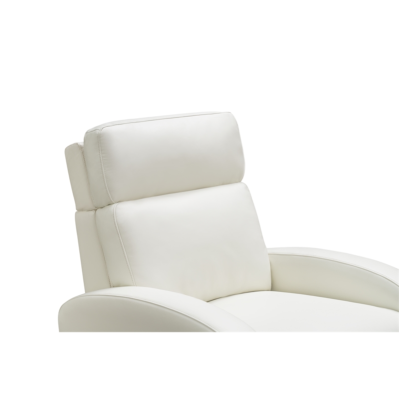 Pemberly Row Top-grain Leather Power Recliner in Enzo Winter White