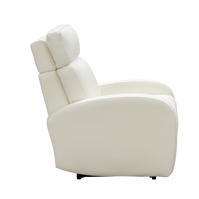 Pemberly Row Top-grain Leather Power Recliner in Enzo Winter White