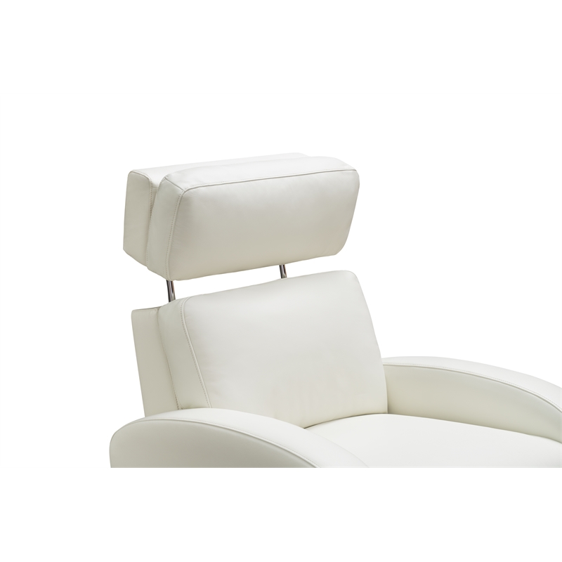 Pemberly Row Top-grain Leather Power Recliner in Enzo Winter White