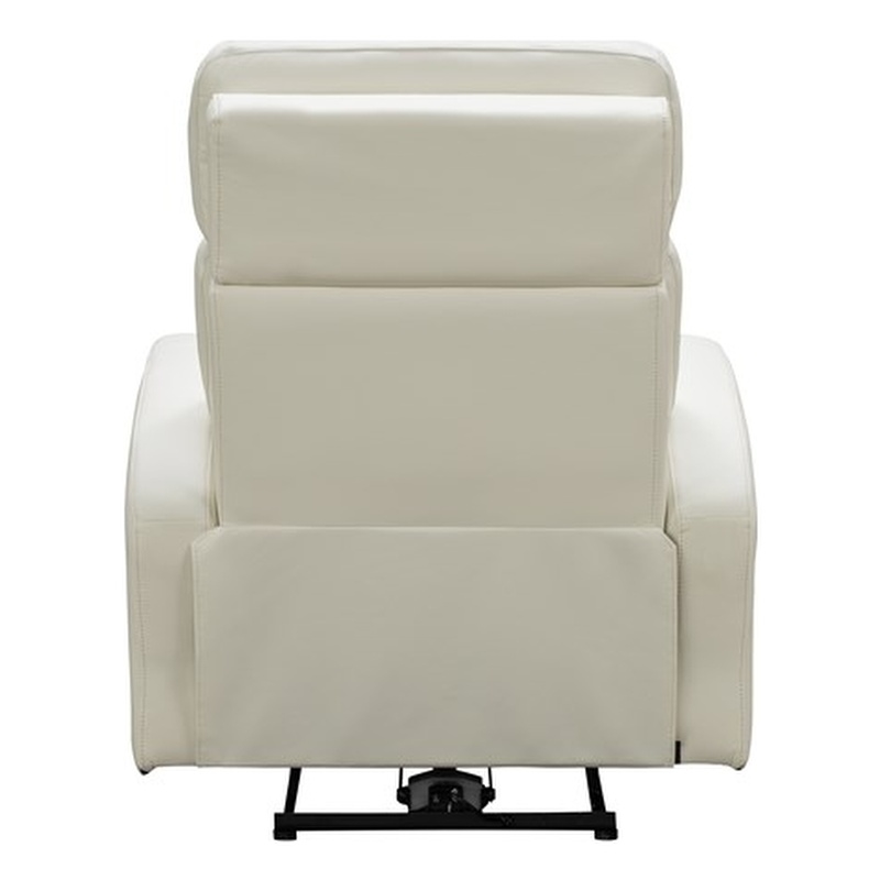 Pemberly Row Top-grain Leather Power Recliner in Enzo Winter White