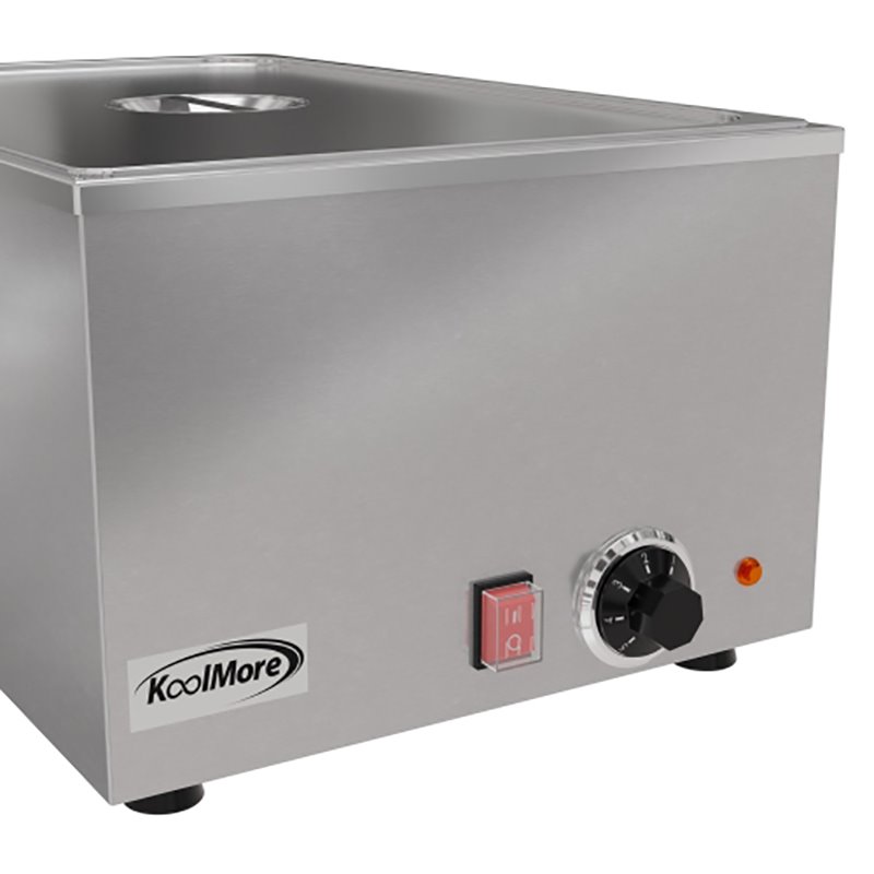 Pemberly Row Bain Marie Countertop Stainless Steel Food Warmer in Silver