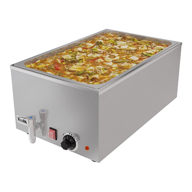 Pemberly Row Bain Marie Countertop Stainless Steel Food Warmer in Silver