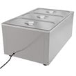 Pemberly Row Bain Marie Countertop Stainless Steel Food Warmer in Silver