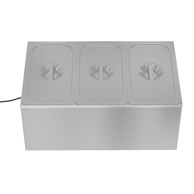 Pemberly Row Bain Marie Countertop Stainless Steel Food Warmer in Silver