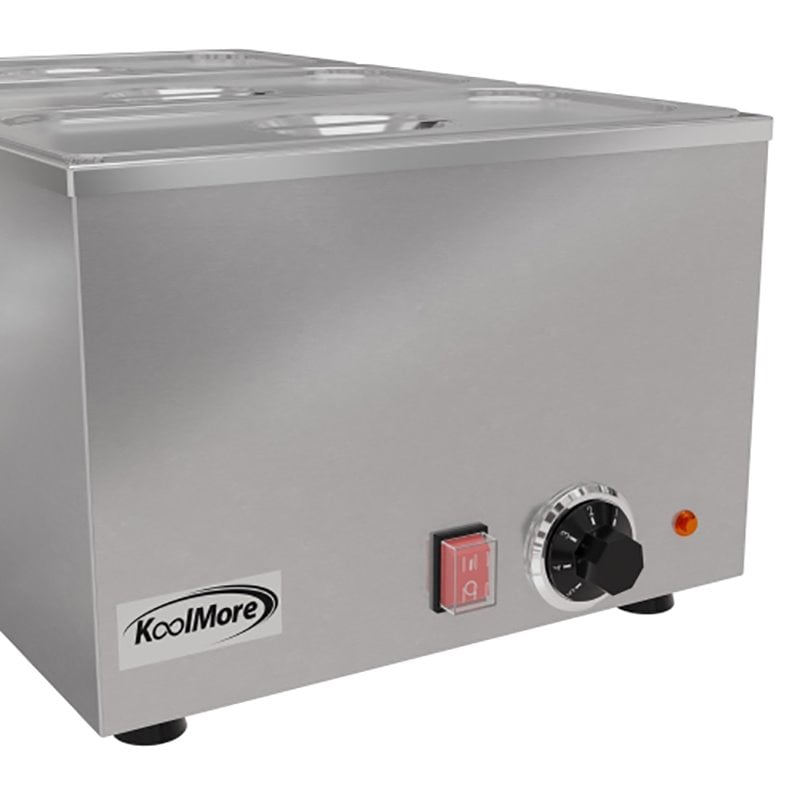 Pemberly Row Bain Marie Countertop Stainless Steel Food Warmer in Silver