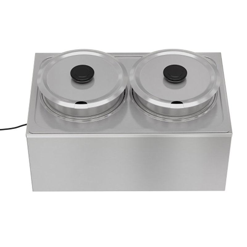 Pemberly Row Bain Marie Countertop Stainless Steel Food Warmer in Silver