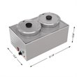 Pemberly Row Bain Marie Countertop Stainless Steel Food Warmer in Silver