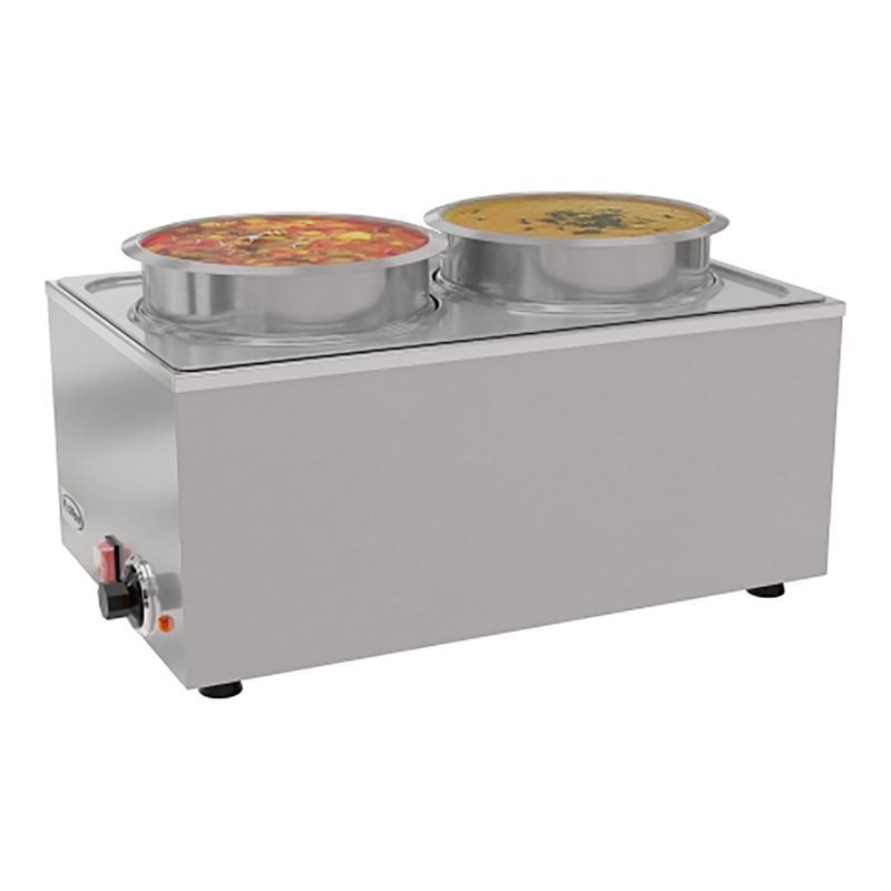 Pemberly Row Bain Marie Countertop Stainless Steel Food Warmer in Silver