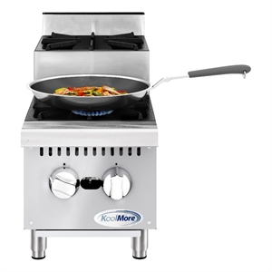 Pemberly Row Steel 12&quot Two-Burner Commercial Step Up Range 52000 BTUs