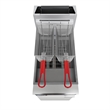 Pemberly Row Steel 40lb Floor Liquid Propane Commercial Fryer with 90000 BTUs