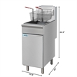 Pemberly Row Steel 50lb Floor Liquid Propane Commercial Fryer with 120000 BTUs