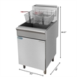 Pemberly Row Steel 75lb Floor Liquid Propane Commercial Fryer with 150000 BTUs
